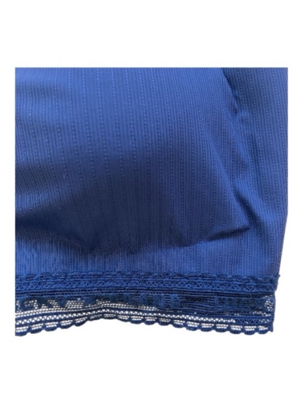 Lucky Brand Blue Nylon Wireless Bralette size L Lace - Picture 4 of 7